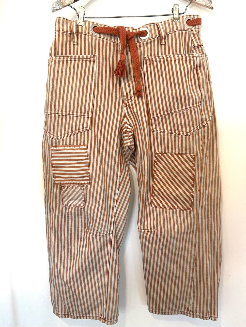 We The Free Tan and White Striped Cargo Pants